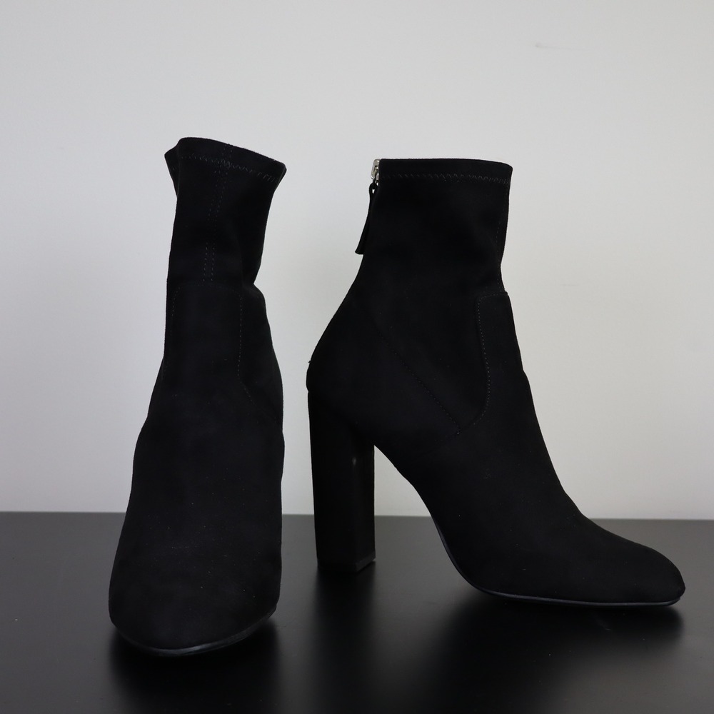 Steve Madden Brisk Ankle Boots Size 7 Black Suede Velvet Going Out Capsule Fall